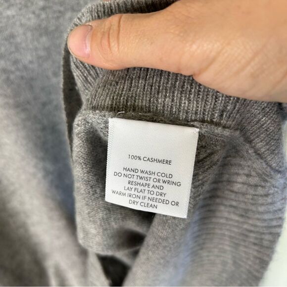 White + Warren Heather Gray cashmere Knit Top size Medium - Picture 4 of 11